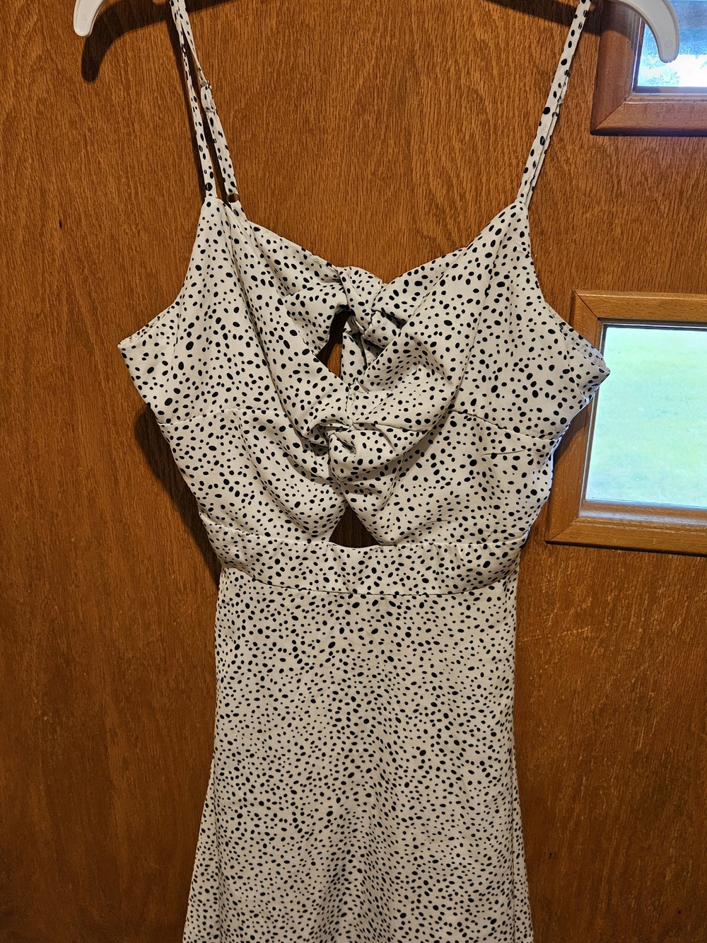 SHEIN White Spotted Cutout Cami Dress